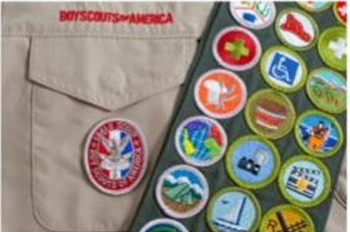 boy scout vest and badges